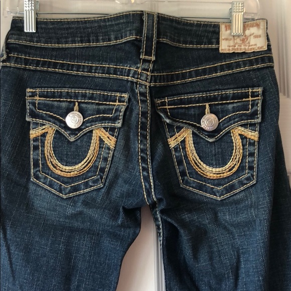 True religion tan stitched straight leg jeans - Picture 2 of 8